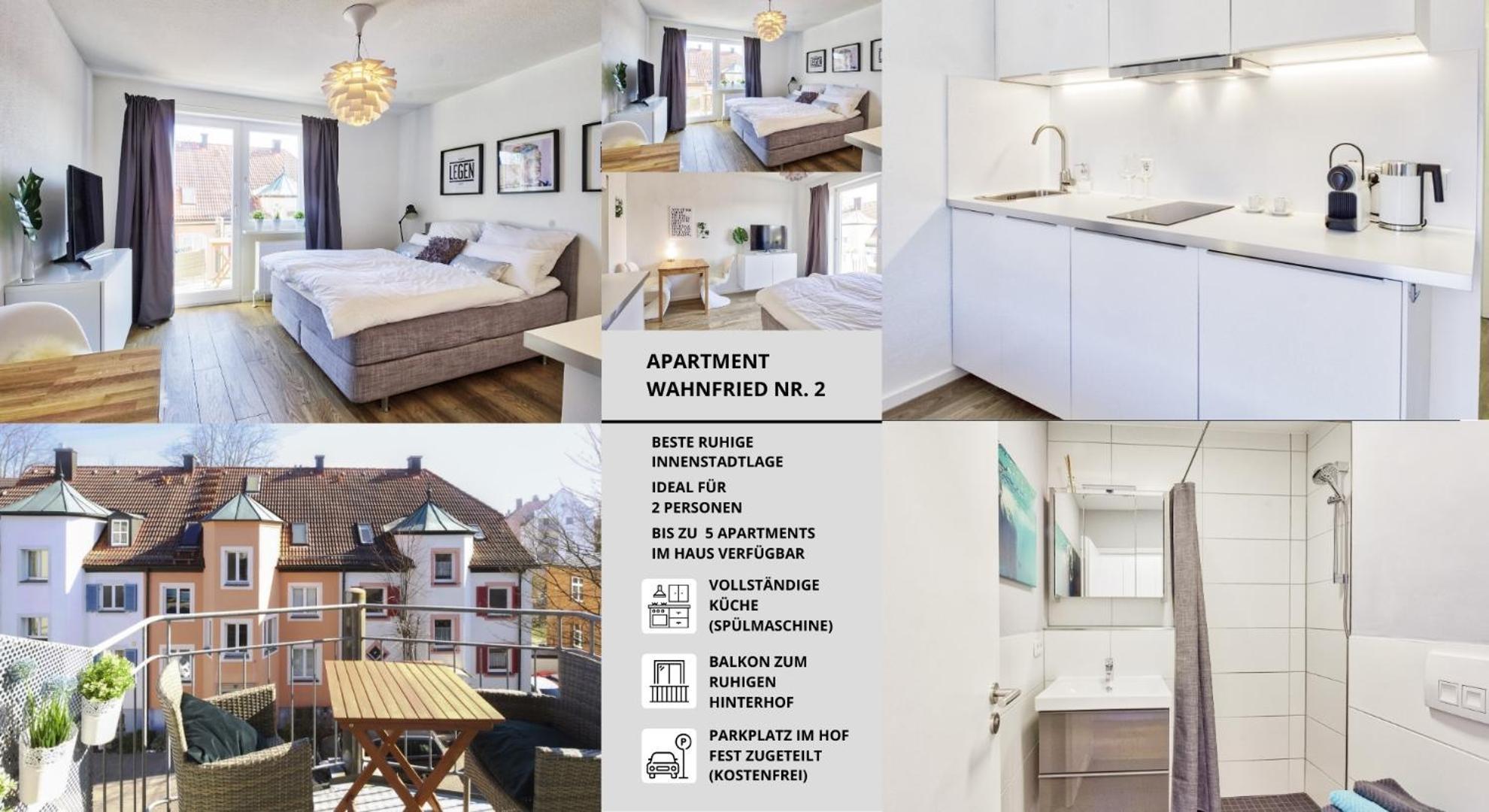 Apt Wahnfried No2 - Sehr Zentrales, Ruhiges Cityapartment Mit Balkon, Kueche, Duschbad & Parkplatz 바이로이트 외부 사진